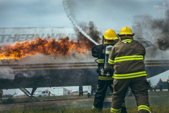 Simulacro de accidente de avión en Cordoba SACO